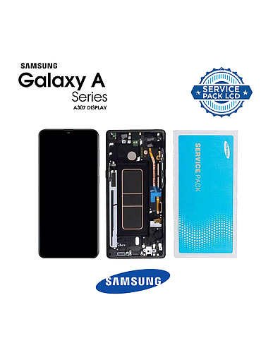 LCD SAMSUNG SM-A307 (A30s 2019) BLACK (With Frame) (sku 954)