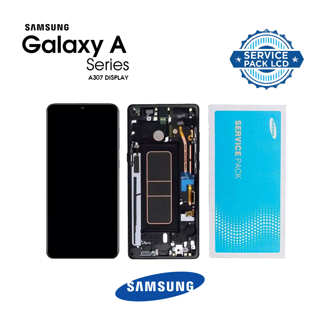 LCD SAMSUNG SM-A307 (A30s 2019) BLACK (With Frame) (sku 954)