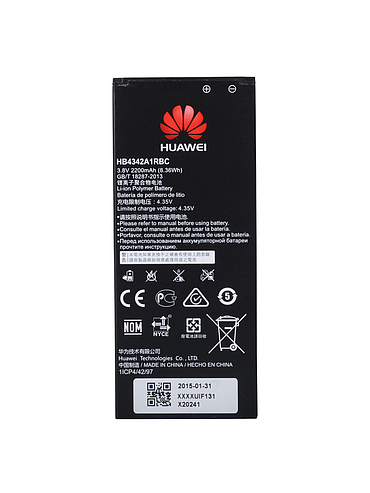 Battery  Huawei Y6, Honor 4A, Y5 II, Y6 II Huawei Battery 2200mAh Li-Ion (Bulk) HB4342A1RBC (sku 2008)